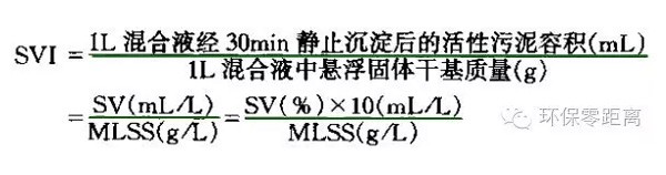 污泥體積指數(shù)計算公式